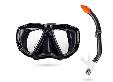 Set maska i disalica semipro crna