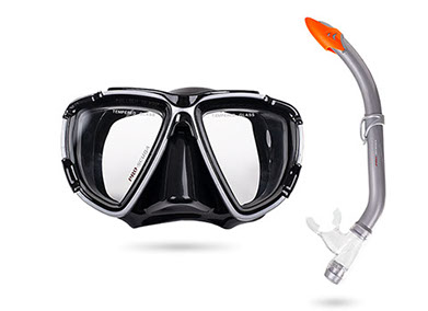 Set maska i disalica semipro siva