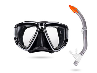 Set maska i disalica semipro siva